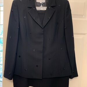 Tahari  Black Textured Blazer